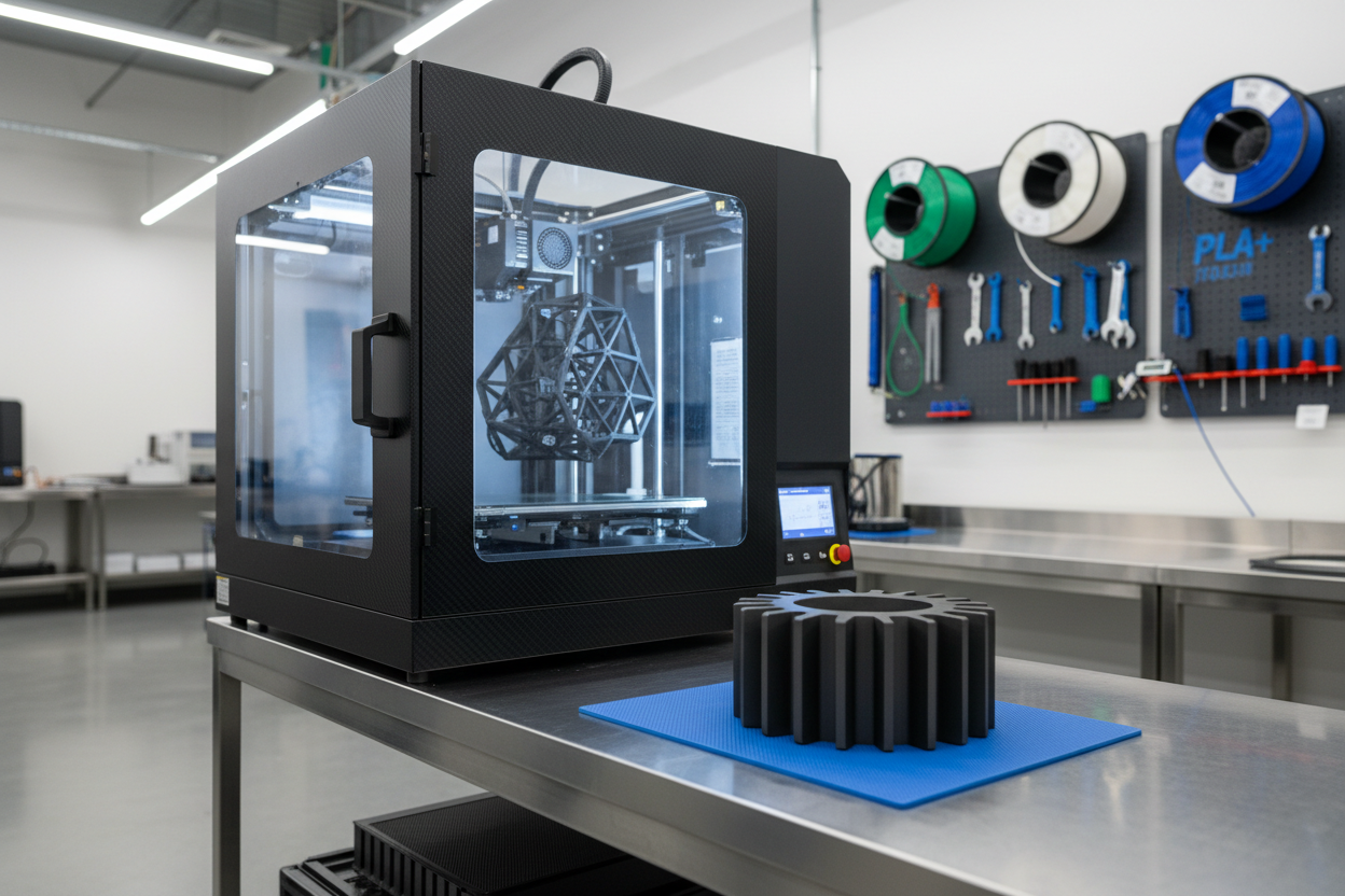 Fabricación en impresión 3D

Imprimimos con materiales técnicos de alta resistencia (PETG, ABS, PLA+), seleccionados según la función y la exposición al exterior.
Cada pieza se produce bajo demanda, reduciendo residuos y asegurando la máxima calidad.